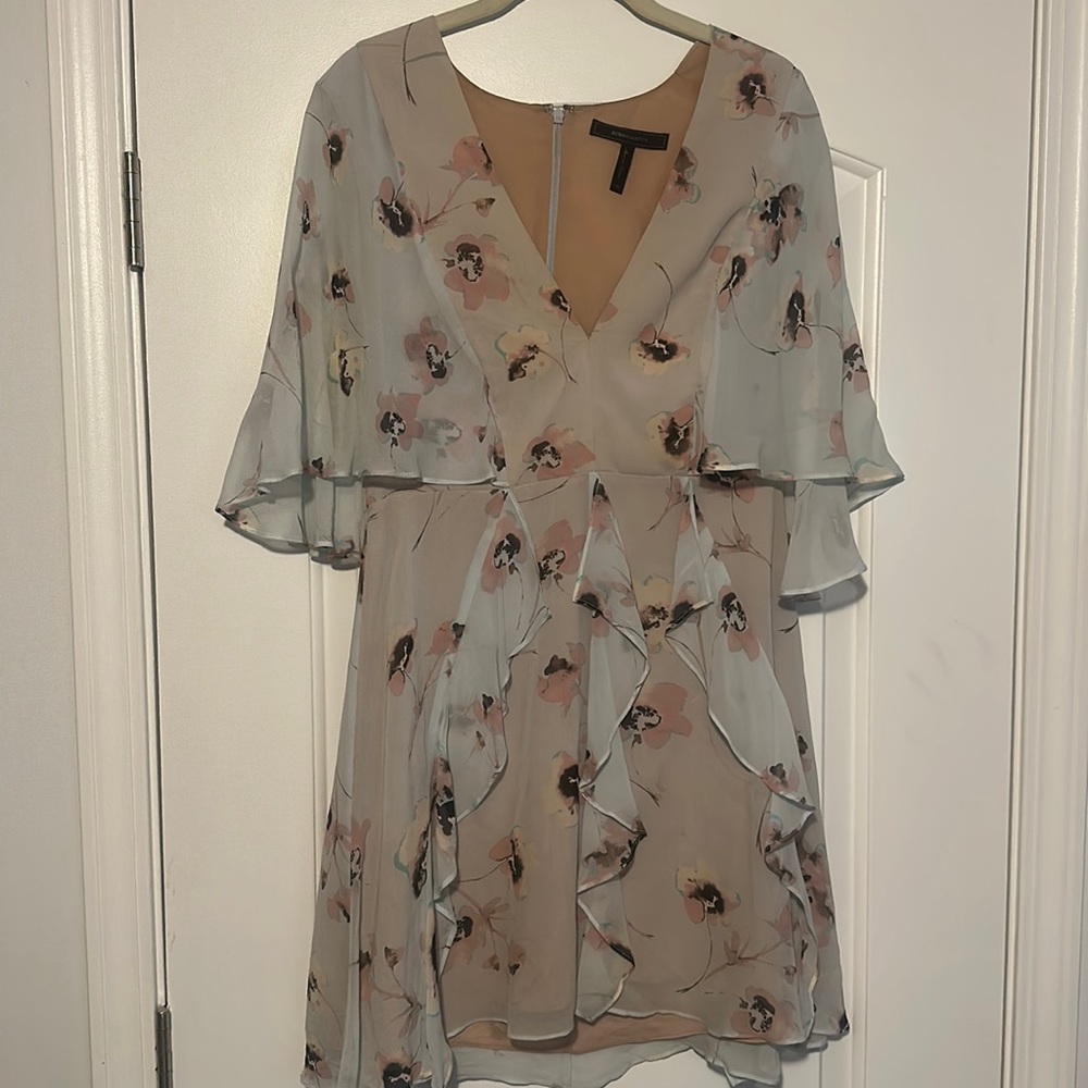 Flower print BCBG flutter dress
